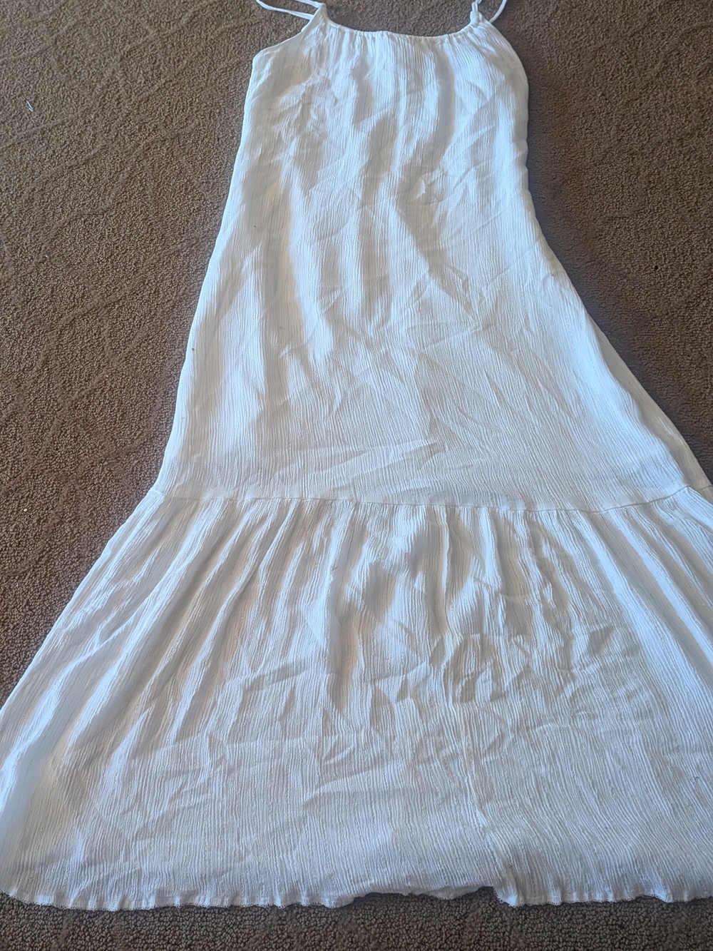 a new day White Maxi Sundress DRESS BEACH PICS WOMENS SMALL S